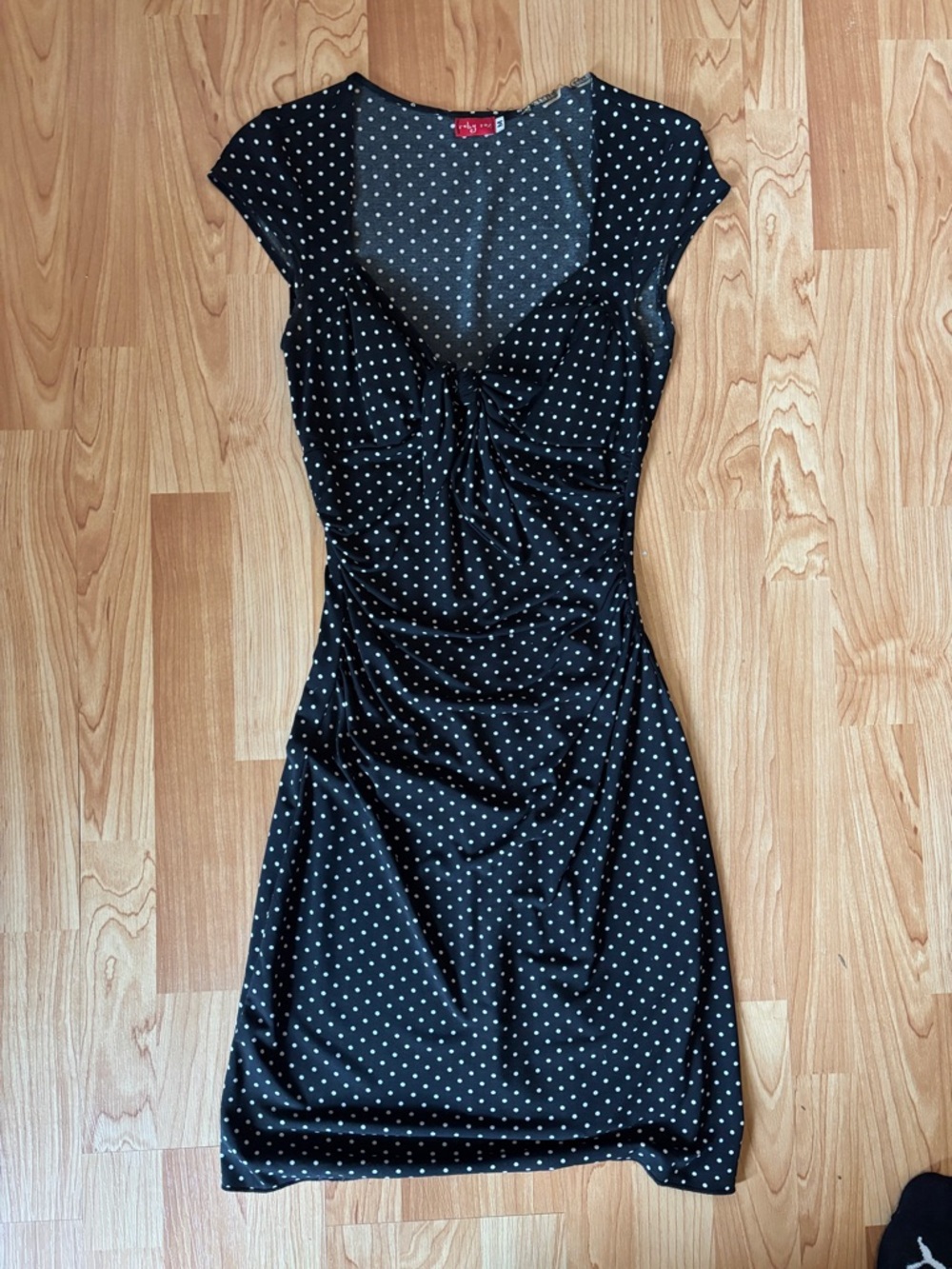 Ruby Rox Black Polka Dot Midi Dress